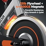 YOSUDA Exercise Bike, Brake Pad Stationary Bike for Home with Exclusive App, Magnetic Indoor Cycling Bike with 300 lb Weight Capacity, Low Noise, Tablet Holder and Fitness Courses for Weight Loss - Magnetic-Black