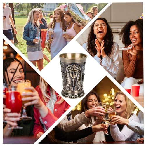 TyCylKu Metal Shot Glasses | Egyptian Zinc 30ml Drinking Tableware - Shot Mug And Beer - For Tequila Whisky Christmas Family Friends Party Home Holiday Weekend Halloween Witch - Image 3