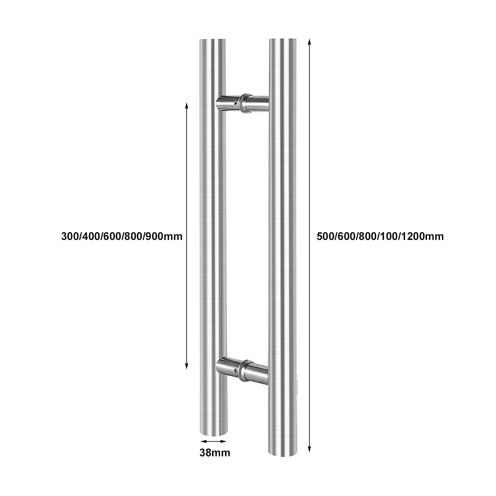 Manilla de Acero Inoxidable para Puerta, Manilla Comercial en Forma de H para Empujar y Tirar, para Puertas de Vidrio y Madera, Manilla Moderna para Puerta de Entrada, co