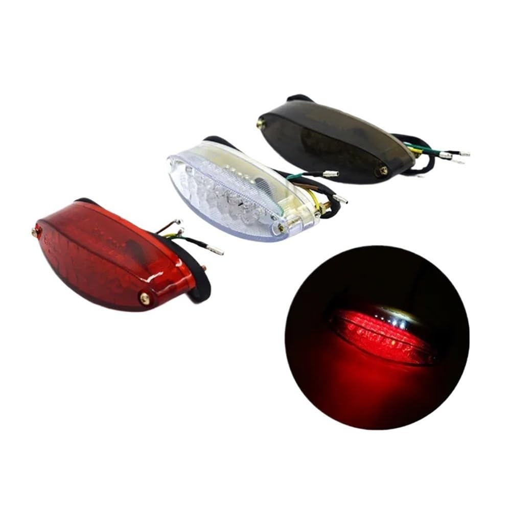 Feu arrière stop LED fumé modifié pour moto de style custom et roadster