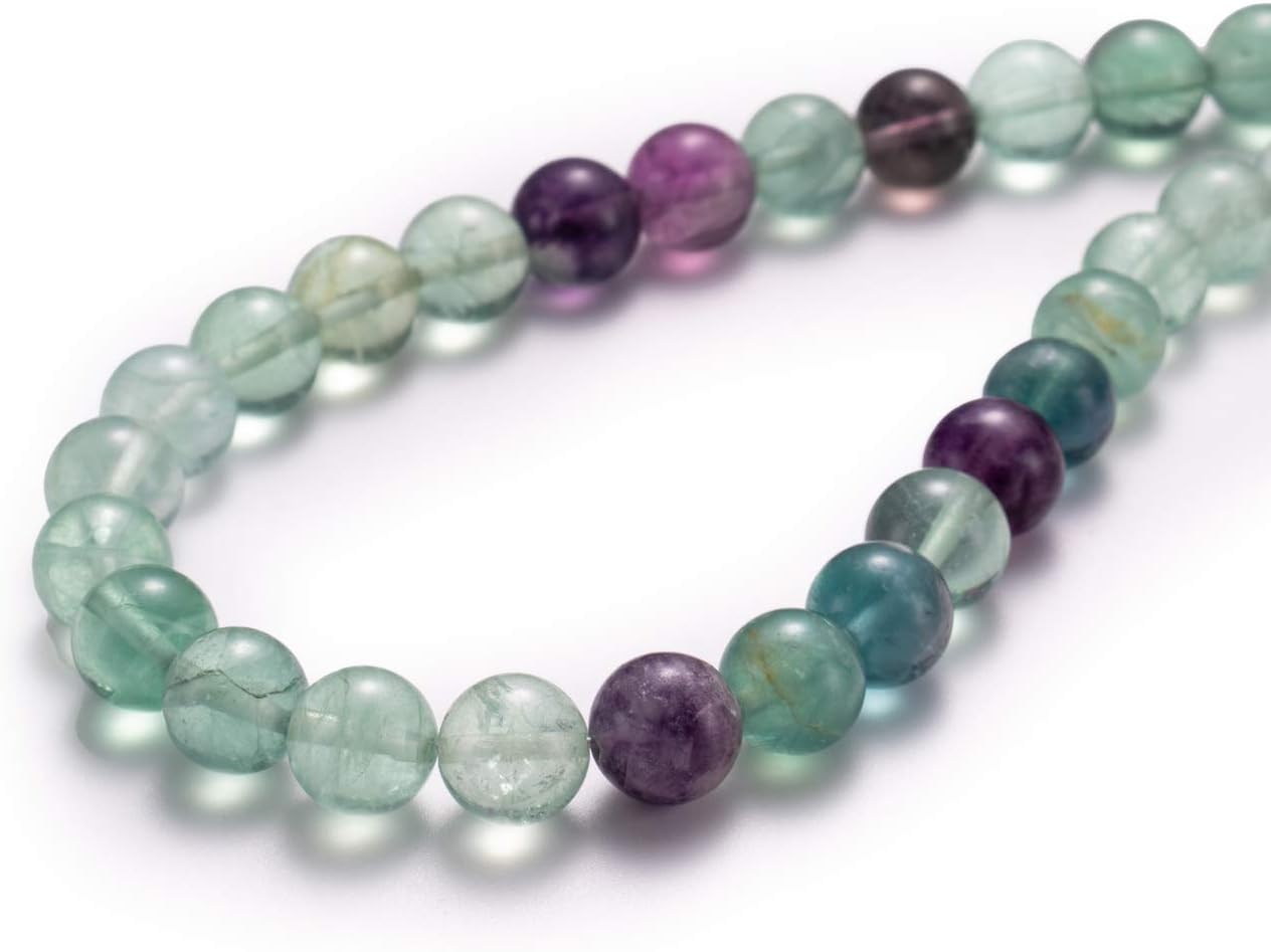 Natural Fluorite Stone Round Loose Semi Gemstone Beads for Jewelry Making 6MM 61PCS Fluorite 6mm