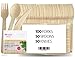 Produktbild Holzbesteck Hölzern Einwegbesteck 200 Stücke | Umweltfreundlich Abbaubare Utensilien (100 Holzgabeln, 50 Holzmesser, 50 Holzlöffel) + 200 Stück Zahnstocher