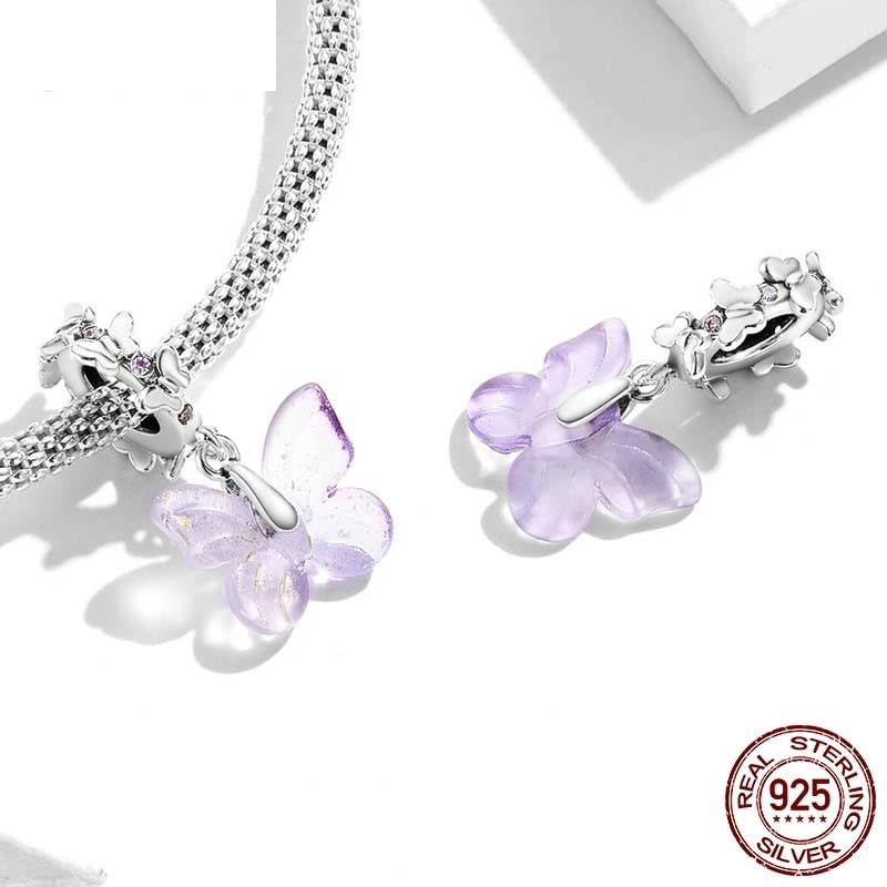 Charm mariposa plata 925 hipoalergénico para pulseras sin irritación cutánea 2
