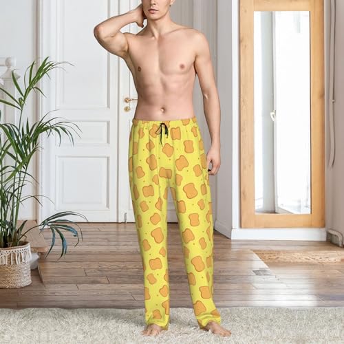 Toast Print Adult Sleep Lounge Pajama Pants,Super Soft Men Pajama Bottoms With Pockets Drawstring2