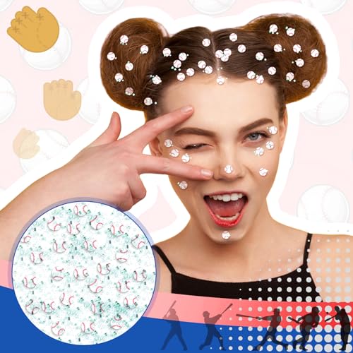 Image of Weysat 30g Mini Baseball Polymer Clay Slices 0.2 Inch Tiny Clay Baseball Pieces Sports Sprinkles Ball Confetti for Clips Nail Art DIY Craft Party Decoration Favors for Team Sports Lover