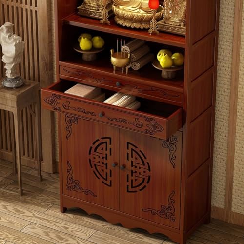 Armario personal de sándalo rojo y mueble de altar budista para templo 6