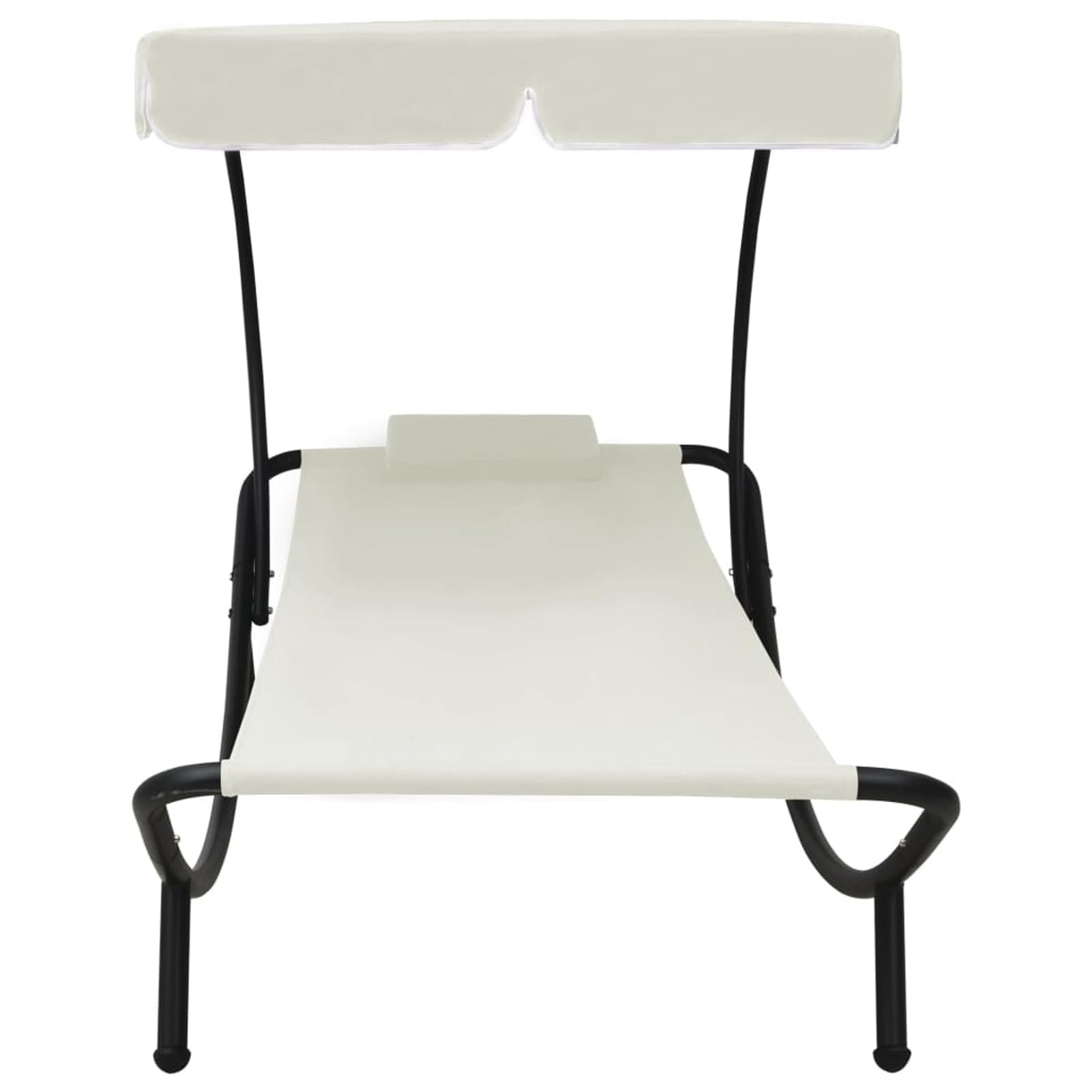 ShGaxin Lettino da giardino con baldacchino e cuscini color bianco crema, lettini da giardino all'aperto, sdraio da piscina, sdraio da giardino, lettino da giardino all'aperto, lettino da spiaggia