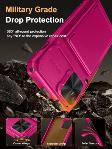 Image of Vihibii for iPhone 12 Pro Max Case Wallet, Card Holder (4 Cards), Hot Pink