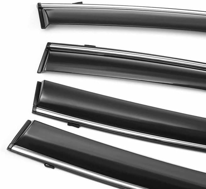 Window Deflector Chrome Compatible with 2018-2020 T0Y0TA Camry Sedan Window Visors Vent Sun Rain Guards Smoke/Tinted