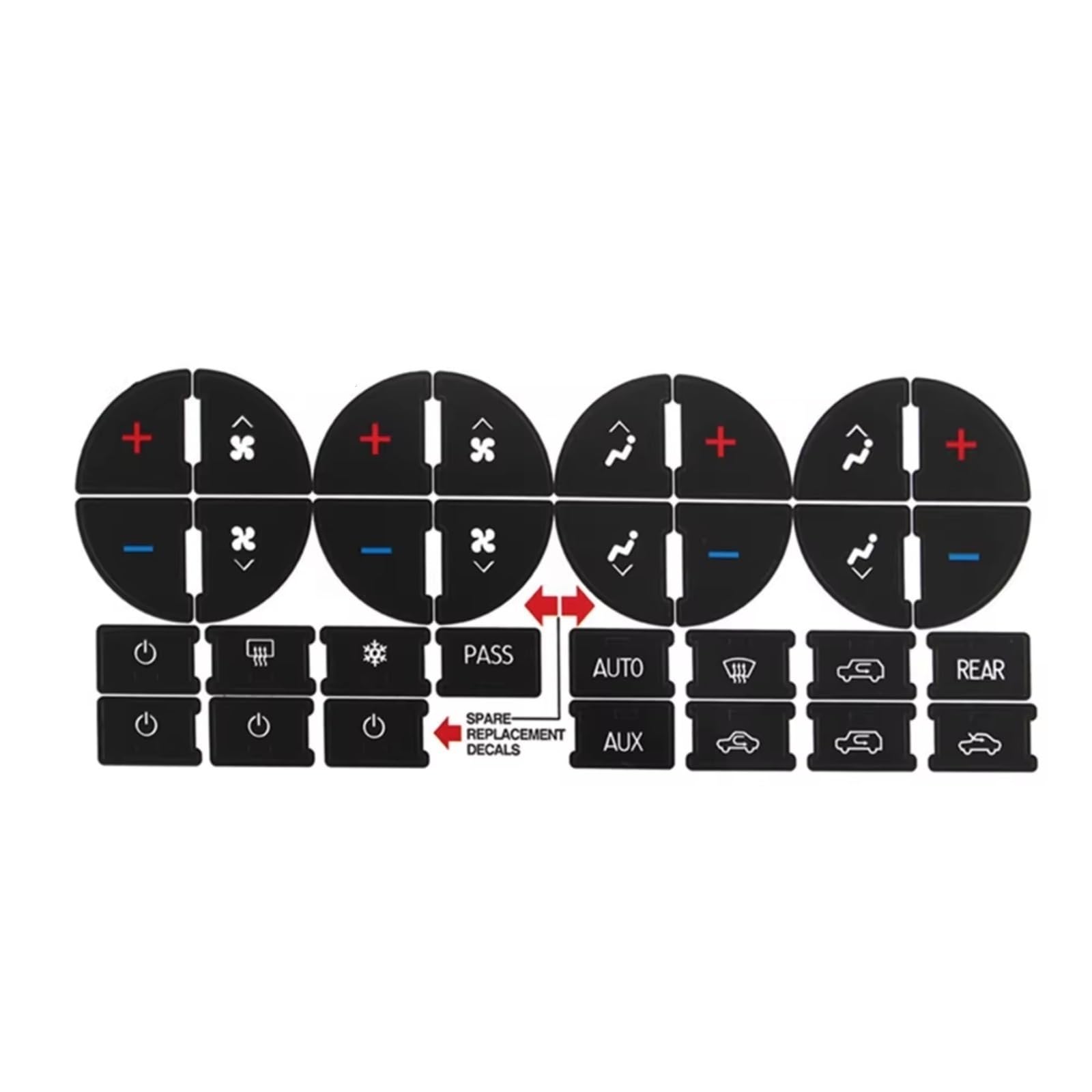 Button Repair Stickers for Car Compatible with Buick for Enclave CX CXL 2006 2007 2008 2009 2010 2011 2012 Decal AC Dash Climate Control Repair Kit Button Sticker