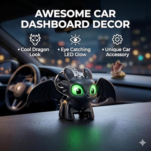 Image of JAYMUKESH & CO. Friction Powered Racing Motorcycle Keychain & LED Dragon Combo Set - Pull Back Sports Bike Toy with Light, Glowing Charm for Car Keys, Backpack, Dashboard
