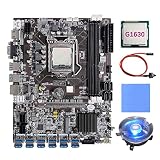Latwne New B75 12 Card GPU BTC Mining Motherboard+G1630 CPU+Fan+Thermal Pad+Switch Cable 12XUSB3.0 Slot LGA1155 DDR3 RAM MSATA