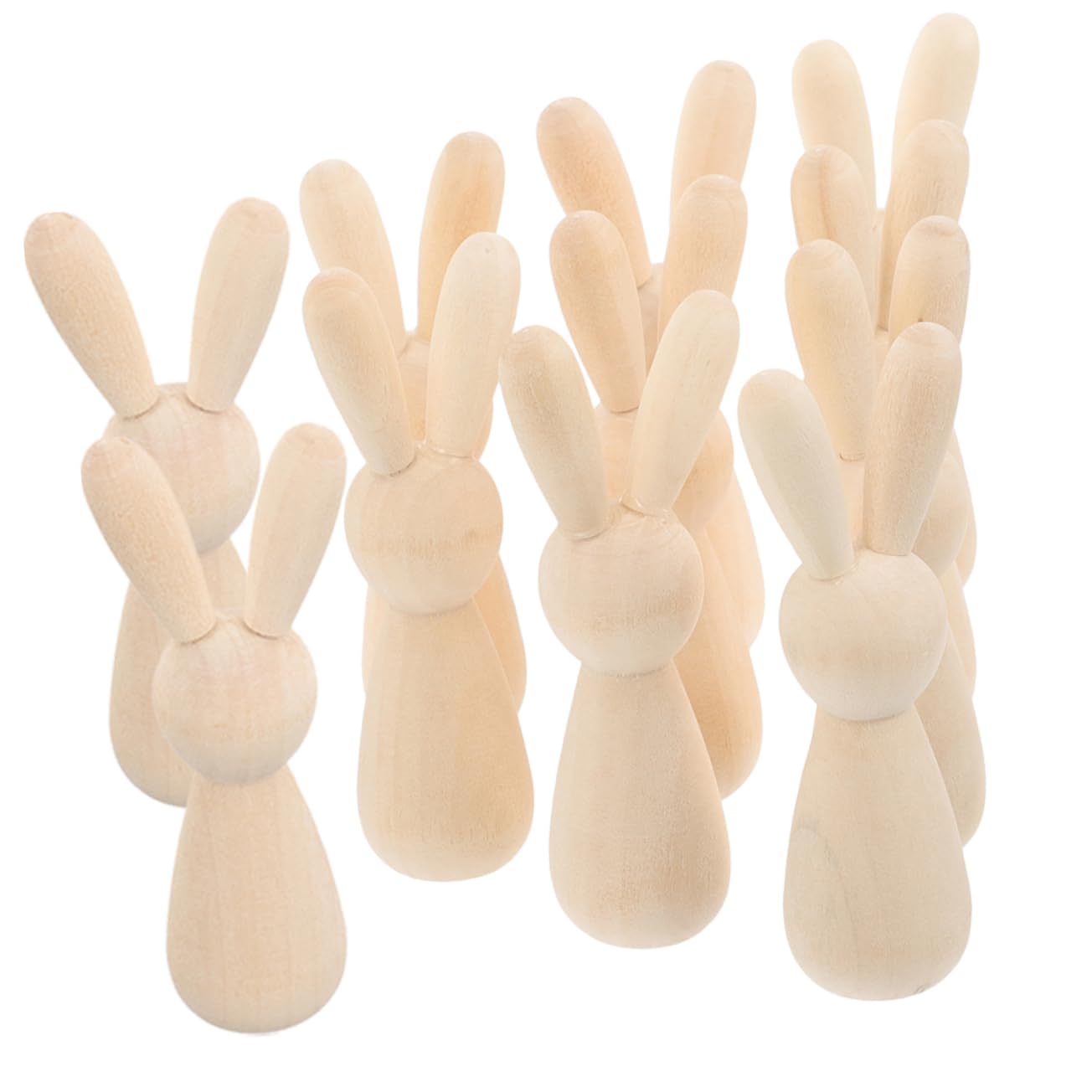 SHINEOFI 3 Juegos Títere De Conejito Conejos De Bricolaje Graffiti Madera Conejos Suministros De Bricolaje Para Niños Bricolaje Y Manualidades Figura De Conejo Diy De Madera 12 Uds * 3
