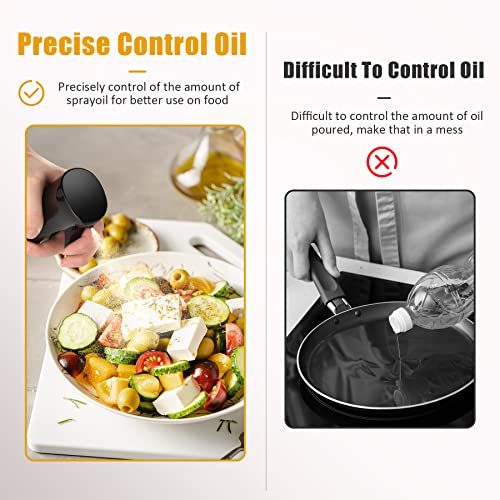 DOBIGER 2 Stück Ölsprüher für Speiseöl Glas, 200ml Öl Sprühflasche, Oil Sprayer für Air Fryer, Öl Spray für Küche, Grillen, Salat, BBQ, Heißluftfritteuse, Backen 5