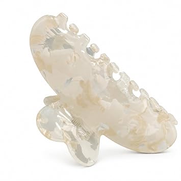 Acetate Hair Claw Clips for Women, Tortoise Shell or Polka Dot Large Hair Clips Strong Hold Hair Claws Gift Box Pack White Tortoise Shell-1pcs