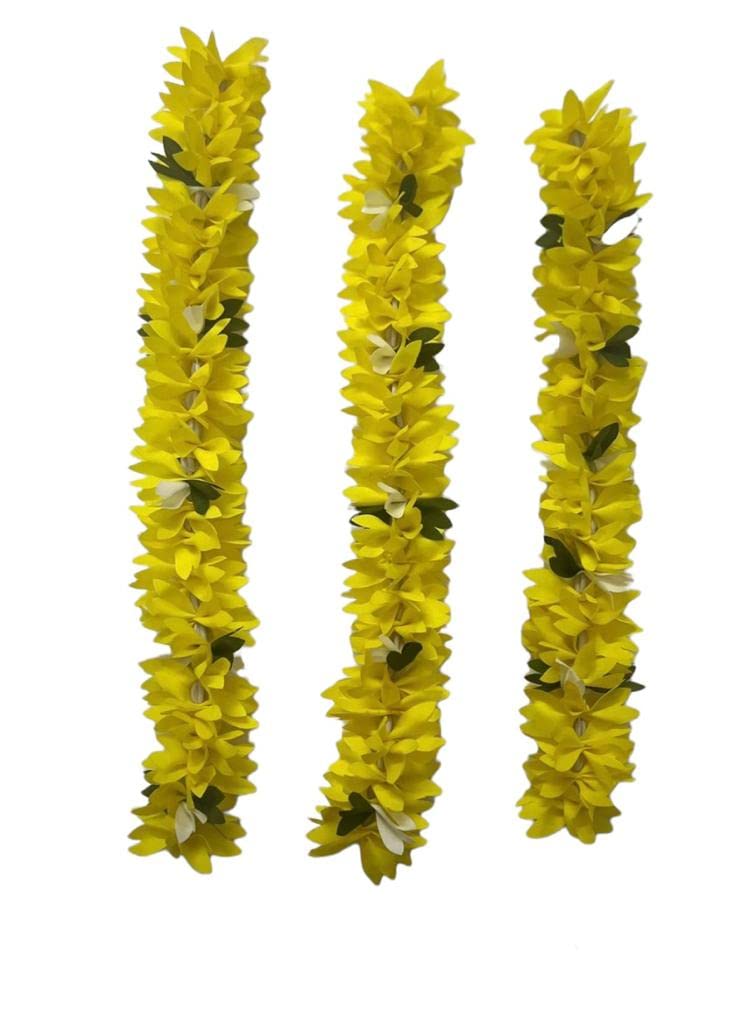 JGJ Jasmine Mogra Artificial Gajra for Women - Set of 3 Yellow