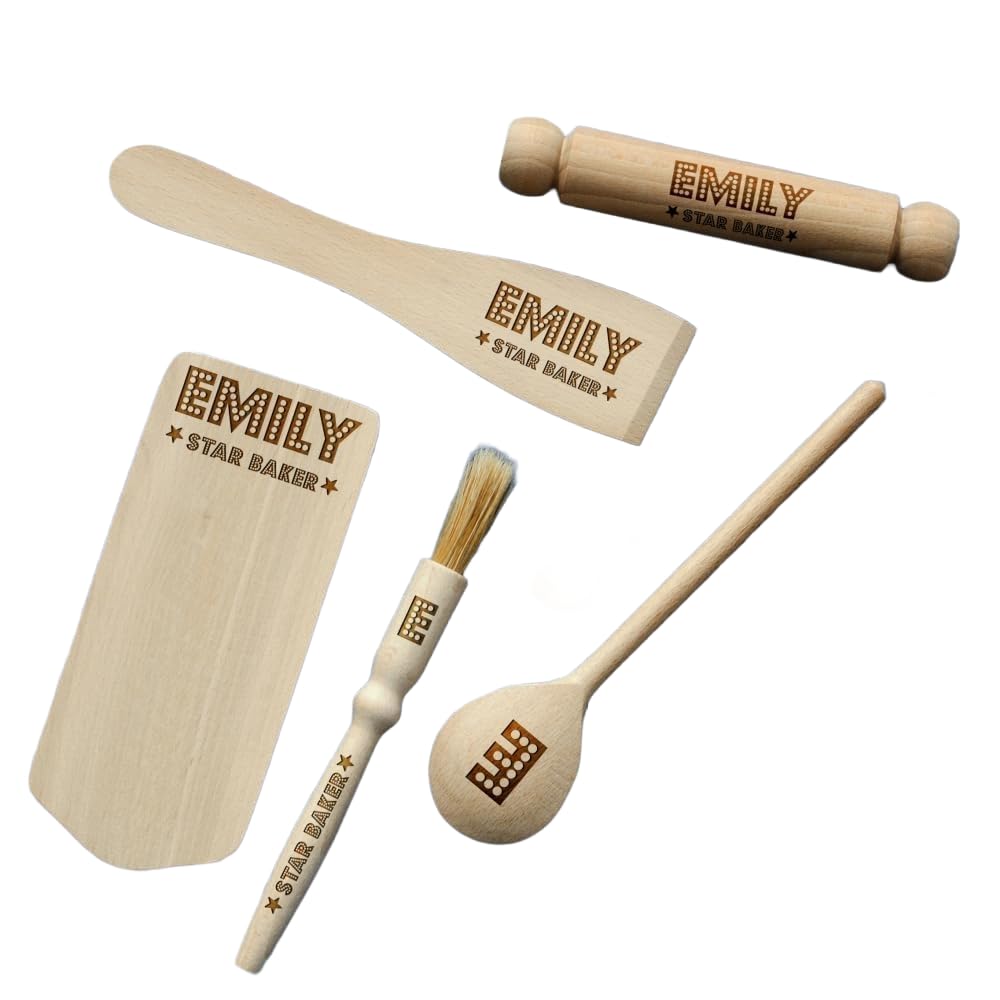 Personalised Kids Childs Children Baking Set Christmas Birthday Gift STAR BAKER Utensils AVAILABLE