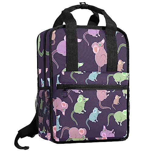 Cartable souris mignon avec bretelles réglables pour la récréation