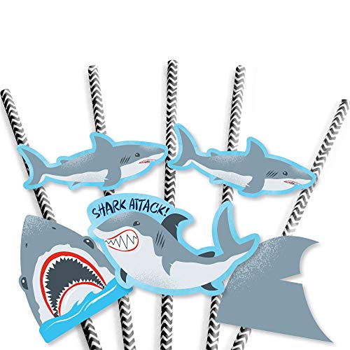 Decoración de Pitillos de Papel con Tiburones Pack 24 miniatura 5