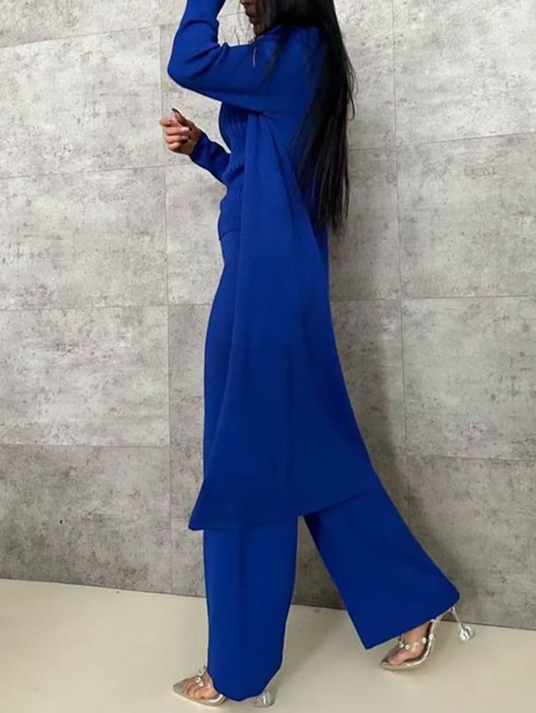 Minetom Femme Ensemble de Survêtement de Trois Pieces Survêtement Tricoté Pullover Set Débardeur et Cardigan Long et Pantalon 3 Pièces