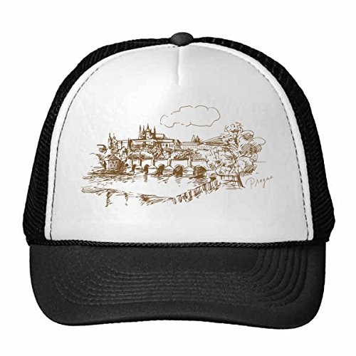 Casquette de camionneur motif multicolore Prague en nylon aéré pour enfant
