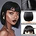 CLSHES Black Bob Wig with Bangs Short Bob Wigs for Women Straight Bob Wig 12 Inch Synthetic Colorful Wigs Cosplay Party Daily Wig