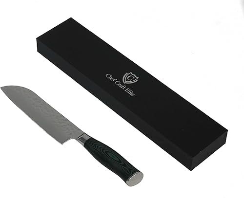 Miniatura 3 de Chef Craft Elite - Cuchillo alemán Santoku, hoja de 7 pulgadas, 12 pulgadas de largo, acero inoxidablenegro