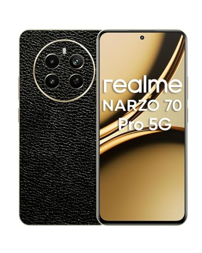 Image of Compatible with Realme Narzo 70 Pro 5G Back Skin Sticker /Vinyl wrap /Protective Film Mobile Skin Black Leather by Candeal Mizhan (only Back)