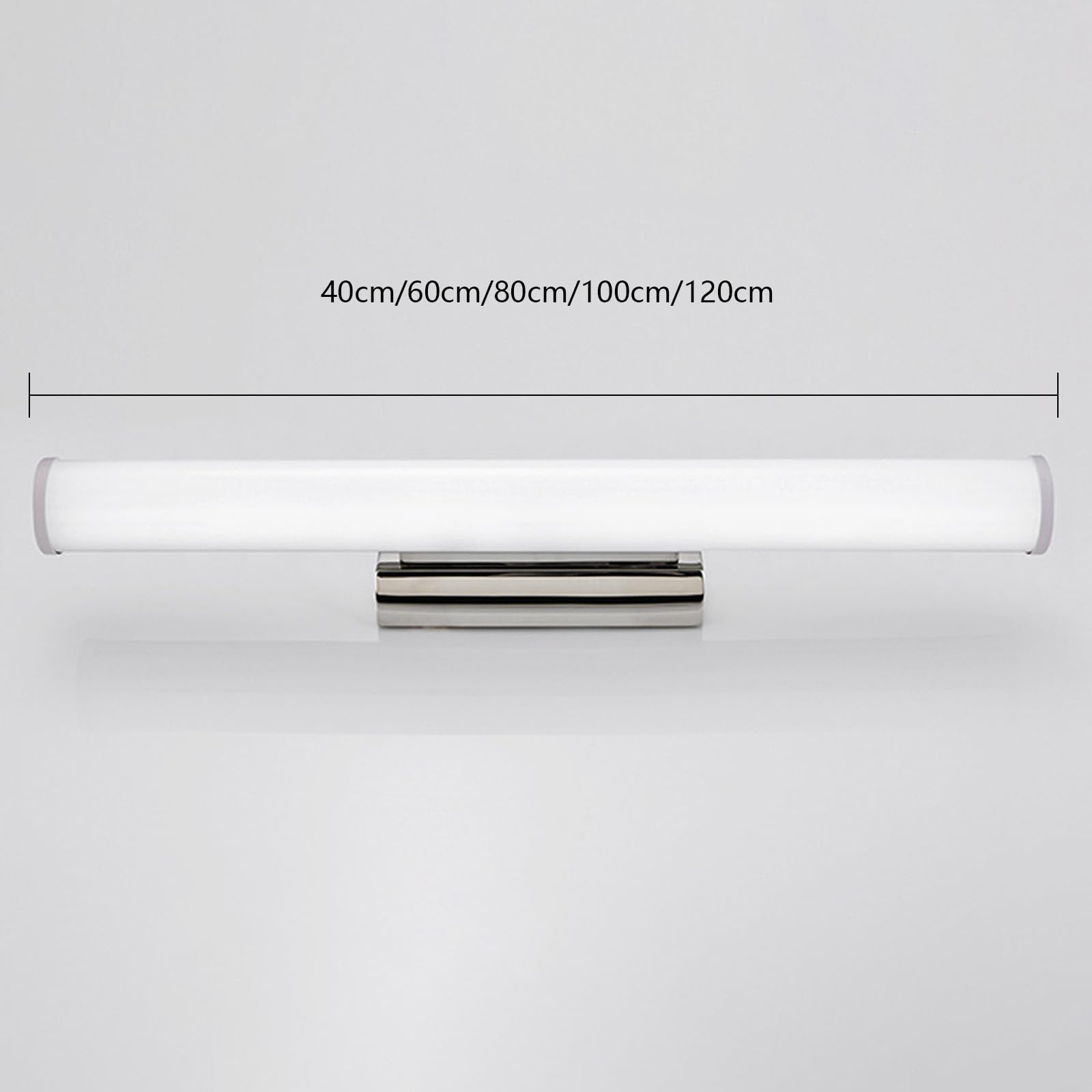 LED Spiegelleuchte Bad Wandlampe Spiegellampe Wandleuchte Badezimmer Wasserdicht Wandbeleuchtung Lange Wandleuchten für Badschrank Schminktisch Leseleuchten (Silbrig-Warmes Licht,80cm)