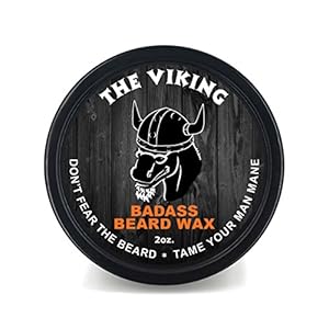 Badass Beard Care Beard Wax For Men – The Viking Scent, 2 oz – Softens Beard Hair, Leaves Your Beard Looking and Feeling More Dense