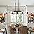 Dining Room Light Fixture Over Table,Farmhouse 5-Light Kitchen Island Lighting, Linear Chandelier with Clear Glass Shades, Modern Rustic Wood Chandelier with Adjustable Height