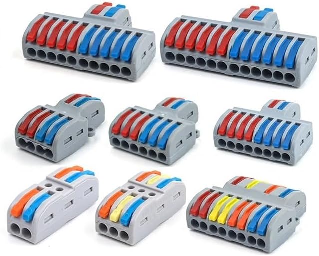 Quick Electrical Connectors Compact Push-in Conductor SPL Splitter Wiring Cable Connector Butt Terminal Block AWG28-12 (SP-L62 5PCS)