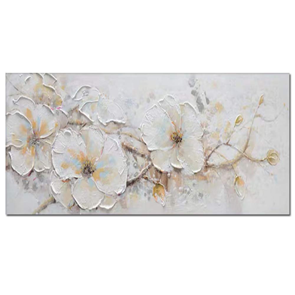 Cuadros Modernos Al Oleo,Estilo Botánico Contemporáneo, Blanco Y Amarillo, Textura De Tronco Floral, Pinturas Al Óleo Grandes, Arte, Arte Abstracto Moderno, Lienzo, Pinturas Para Pared, Sala De E