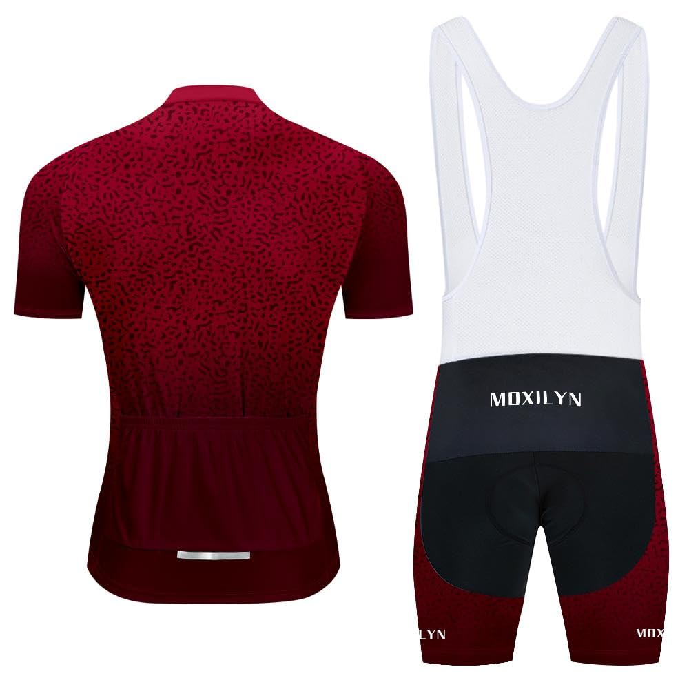 Moxilyn Maillot Cyclisme Homme Tenue,Respirant Maillot Velo Route avec 20D Gel Tenue VTT SéChage Rapid Shirt Cycliste