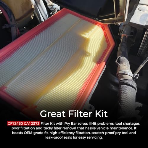Image of CF12450 Engine & Cabin Air Filter Kit Compatible with Jeep Gladiator 2020-2024 Wrangler JL 2018-2024 2.0L 3.6L Gas Maintenance Set Replace CF12450 CA12373