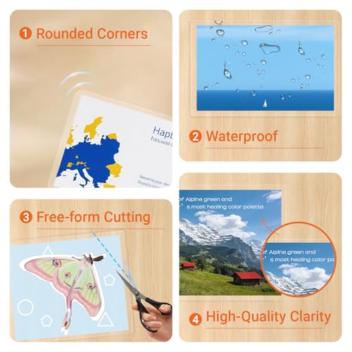 Image of Binditek 5 Mil Laminating Sheets, Assorted Sizes, Clear Glossy, 200 Pack