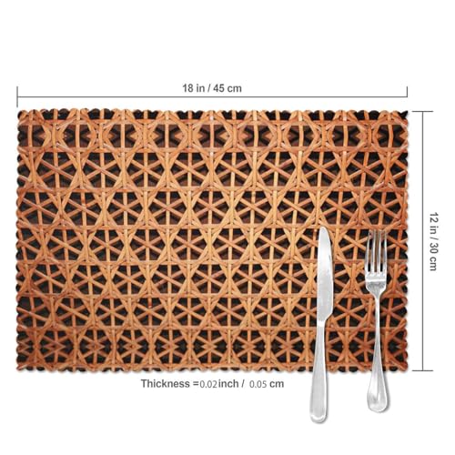 Set de table en osier de qualité supérieure motif quadrillage chic - 6