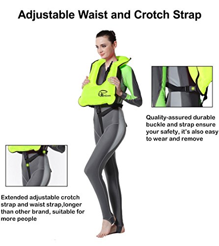 Rrtizan Snorkel Vest, Adults Portable Inflatable Swim Vest Jackets For Snorkeling Swimming Diving Safety(Green) #TOP4