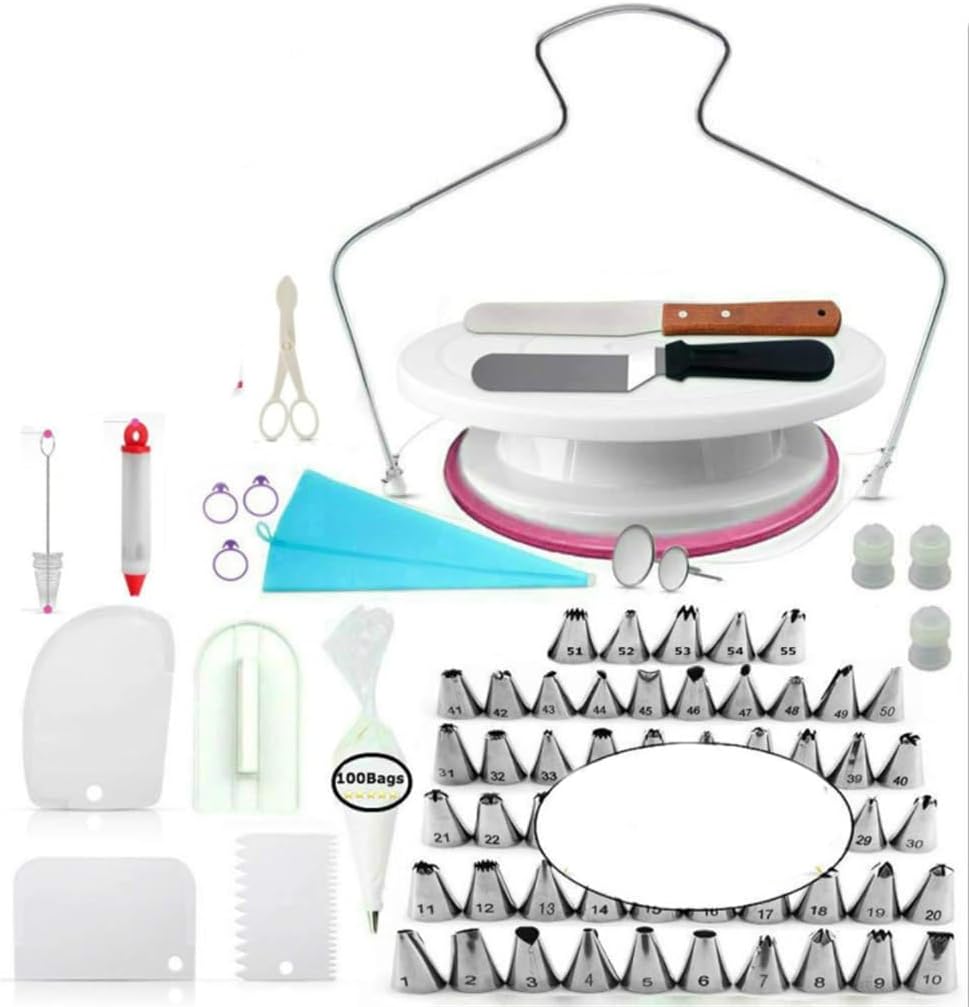 175 Piece Set Of Cake Rotary Table Decoration Rotary Table Decoration Bag Cream Spatula Scraper