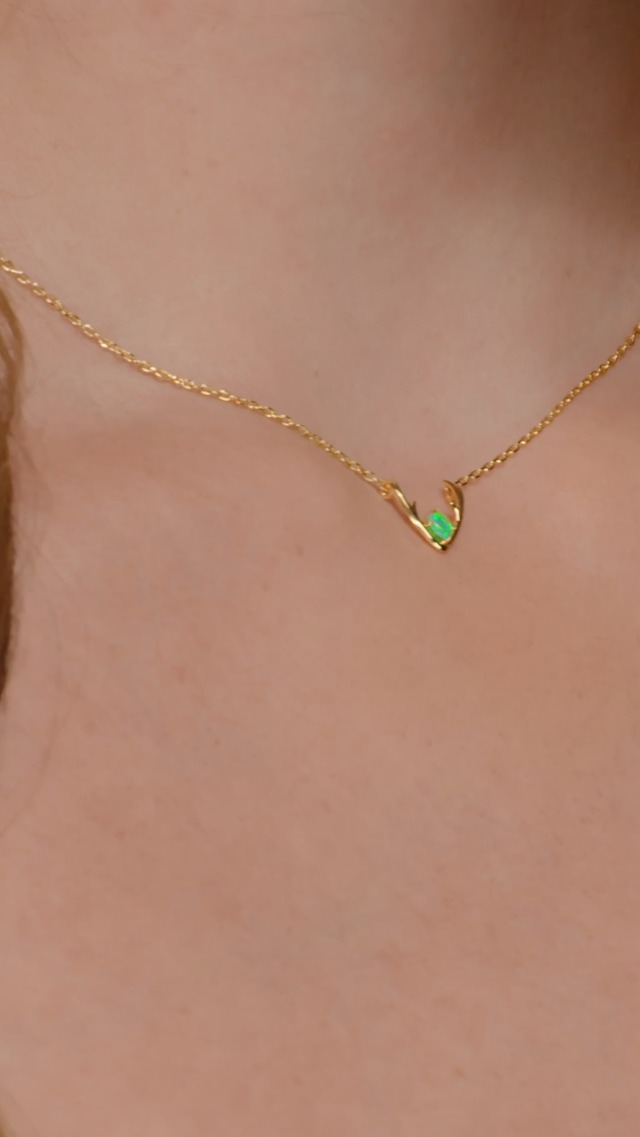 Real Opal Necklace Gold Gold-tone Cubic Zirconia Dainty Confetti Y