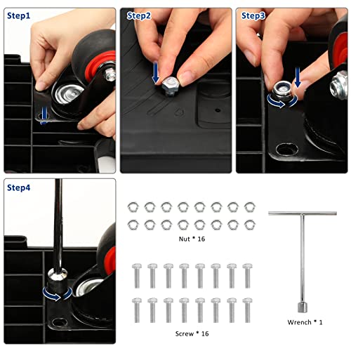 Insdawn Furniture Dolly,Furniture Movers With Wheels, Portable Moving Rollers Leg Dollies For Heavy Furniture, 4 Wheels Flat Dolly, 800 Lbs Capacity, 1 Pack, Black #TOP6