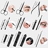 Nail Clippers Set, 26 Piece Manicure Set & Pedicure Kit, Stainless Steel Fingernail & Toenail Clipper Cutters, Professional Nail Care Tools with Luxurious Travel Case for Men and Women, Black