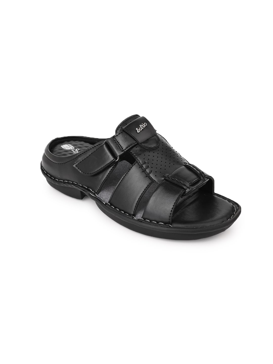 Genuine Leather Casual Open Sandal for Men(BLACK 6)-image-18