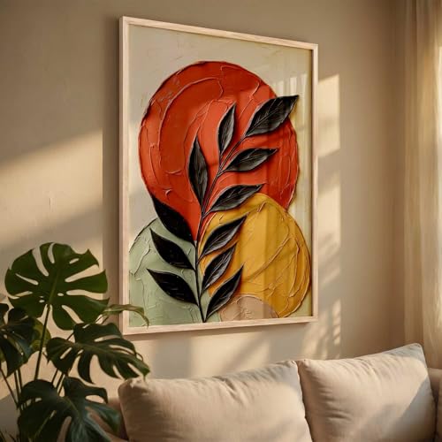 Image of kotart Aesthetic Botanical Art Home Decoration Painting | Floral Paintings With Frame For Living Room Bed Room Hotel Wall Decor Digital Reprint (14X20 inch)