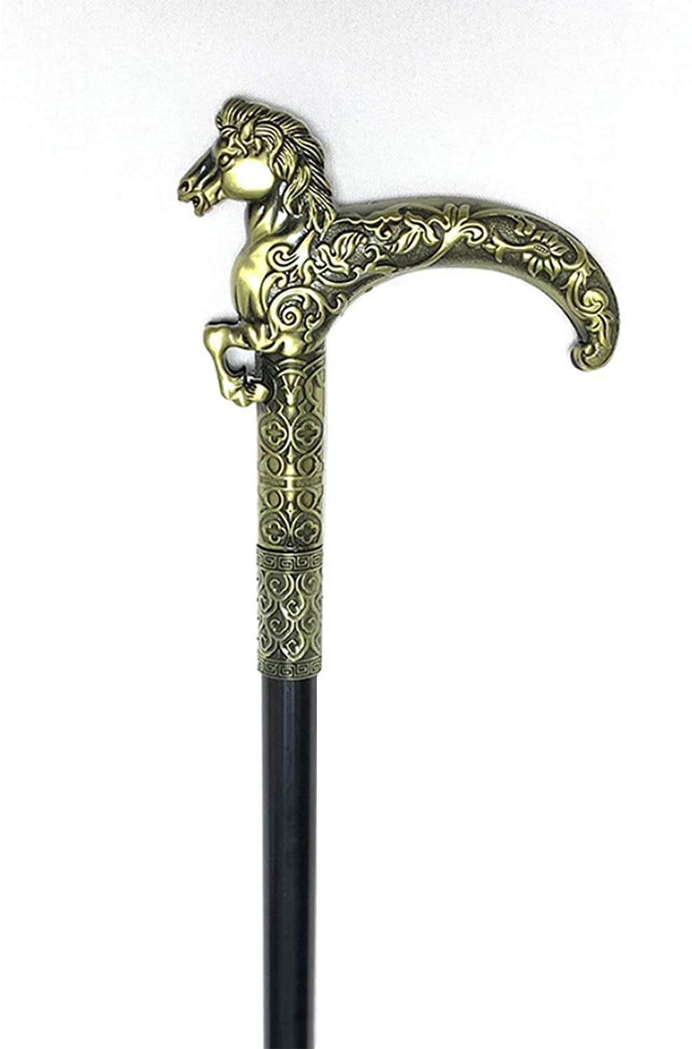 Bastones Elegantes para Caminar, bastón Retro de Metal con Forma de Cabeza de Caballo, muletas para Cosplay, Regalo de 96 cm charitable