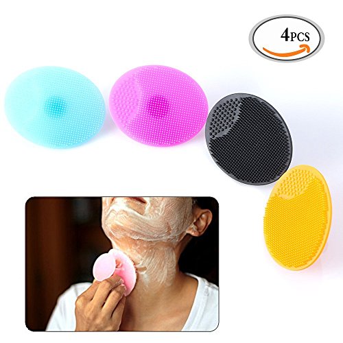 mlmsy silicona maquillaje cepillo limpiador limpieza de poros de precisión Pad antideslizante para puntos negros Limpieza Almohadilla de fricción Facial Cuidado de la piel Color al azar, 4 unidades