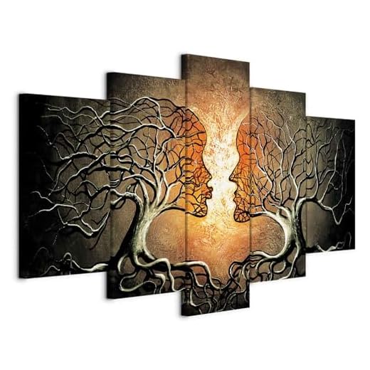 murando - Bilder Bäume Liebe 100x50 cm Vlies Leinwandbild 5 TLG Kunstdruck modern Wandbilder XXL Wanddekoration Design Wand Bild - Abstrakt h-A-0086-b-p