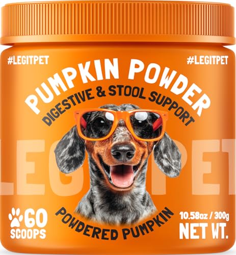 Pumpkin Powder for Dogs Digestive & Stool Support Fiber Blend with Pumpkin Pumpkin Seed & Apple Helps Support Firm Stool Gut Health & Regular Digestion 60 Scoops