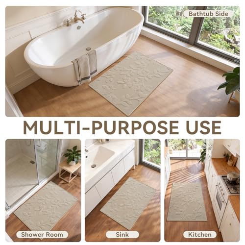 QiCaiJia Bathroom Rugs Thin Non Slip Bath Mat for Bathroom Browm 24"x36" by QiCaiJia - Used condition - Image 8