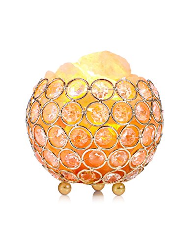 Lampe a Sel, Lampe de Sel d'Himalaya Naturelle en Cristal de Sel Luminosité Réglable Lampe Deco, Thérapeutiques Naturelles par Ions Négatifs, Unique et Elégant, décoration